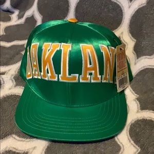 Green satin Oakland A’s SnapBack